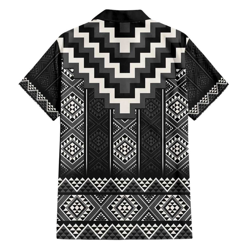 Black Taniko Aotearoa Family Matching Short Sleeve Bodycon Dress and Hawaiian Shirt Niho Taniwha Mix Poutama LT14 - Polynesian Pride