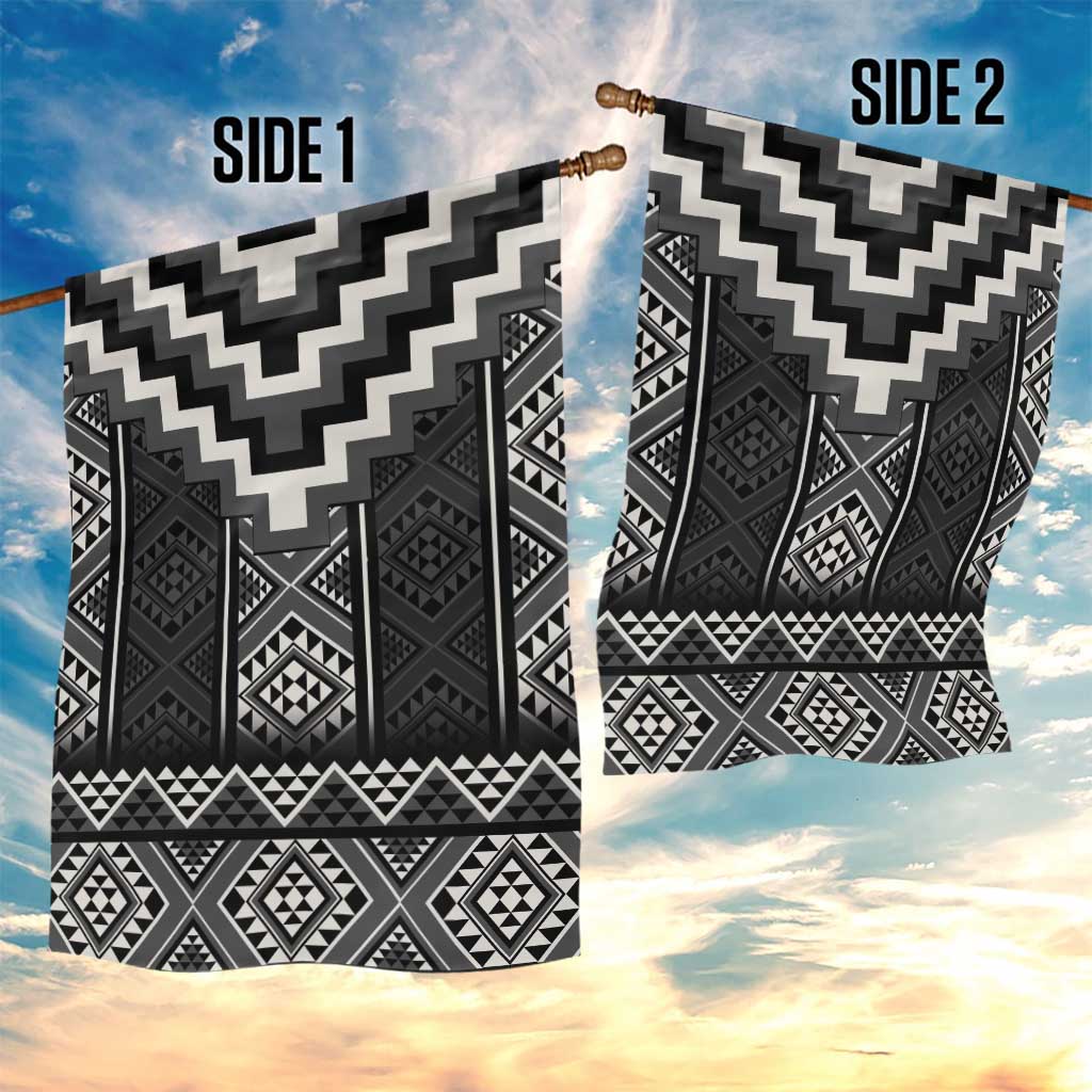 Black Taniko Aotearoa Garden Flag Niho Taniwha Mix Poutama LT14