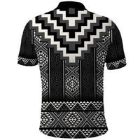 Black Taniko Aotearoa Polo Shirt Niho Taniwha Mix Poutama LT14 - Polynesian Pride