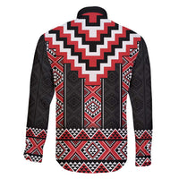Red Taniko Aotearoa Family Matching Short Sleeve Bodycon Dress and Hawaiian Shirt Niho Taniwha Mix Poutama LT14 - Polynesian Pride
