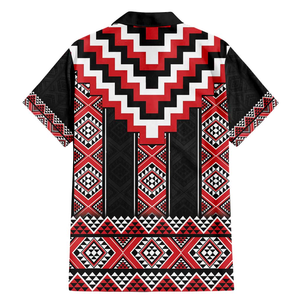 Red Taniko Aotearoa Family Matching Summer Maxi Dress and Hawaiian Shirt Niho Taniwha Mix Poutama LT14 - Polynesian Pride