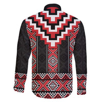 Red Taniko Aotearoa Family Matching Tank Maxi Dress and Hawaiian Shirt Niho Taniwha Mix Poutama LT14 - Polynesian Pride