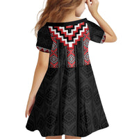Red Taniko Aotearoa Kid Short Sleeve Dress Niho Taniwha Mix Poutama LT14