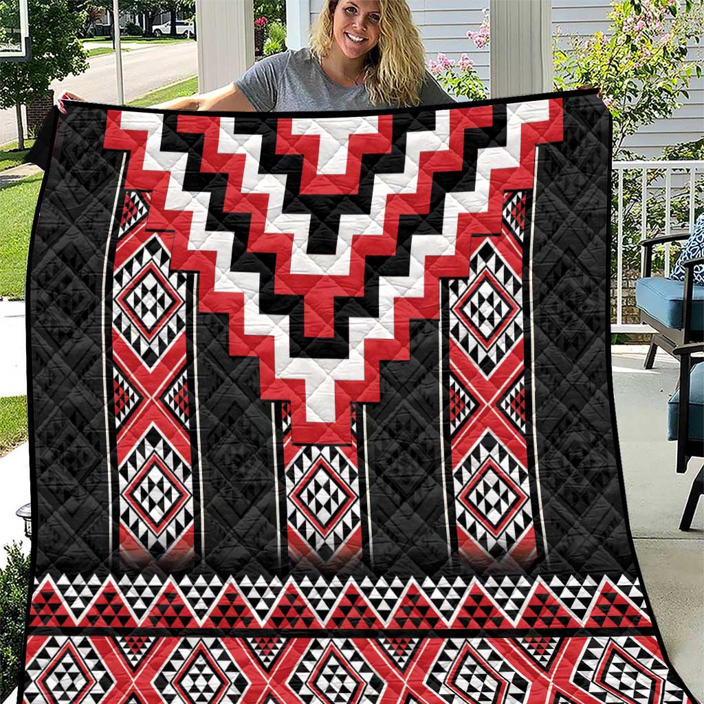 Red Taniko Aotearoa Quilt Niho Taniwha Mix Poutama LT14