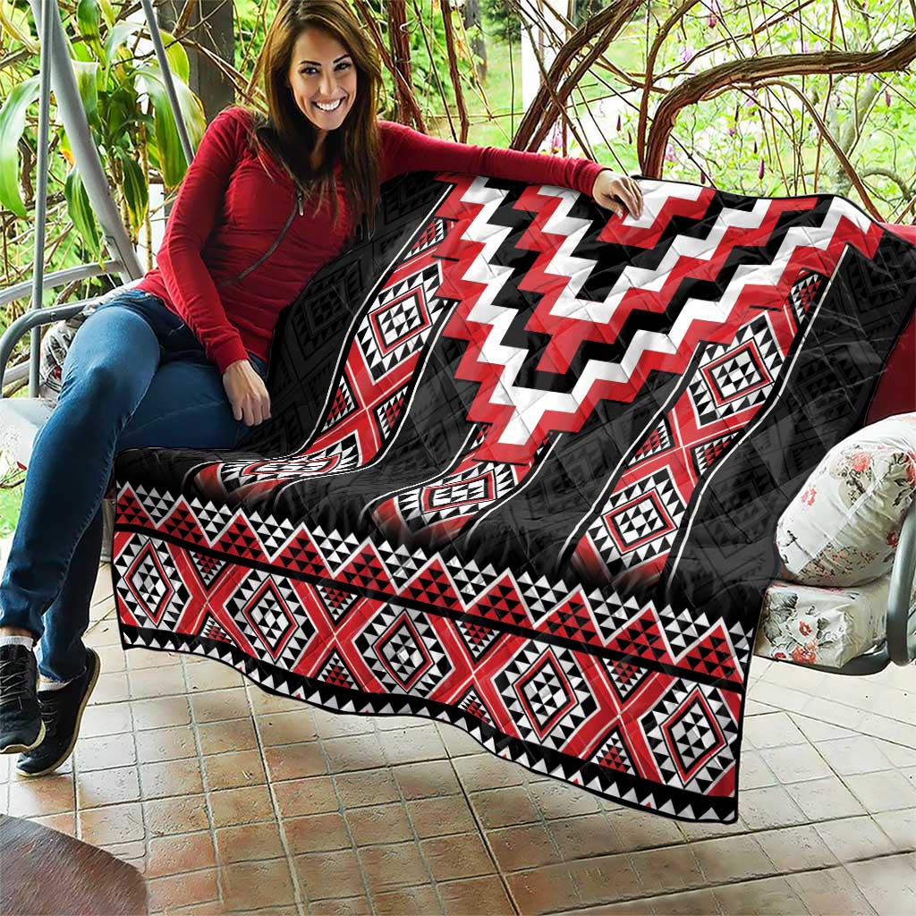 Red Taniko Aotearoa Quilt Niho Taniwha Mix Poutama LT14