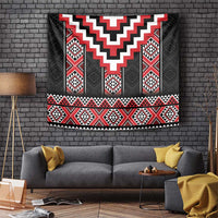Red Taniko Aotearoa Tapestry Niho Taniwha Mix Poutama LT14 Red - Polynesian Pride