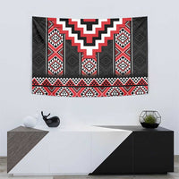 Red Taniko Aotearoa Tapestry Niho Taniwha Mix Poutama LT14 - Polynesian Pride