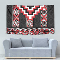 Red Taniko Aotearoa Tapestry Niho Taniwha Mix Poutama LT14 - Polynesian Pride
