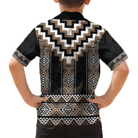 Brown Taniko Aotearoa Family Matching Summer Maxi Dress and Hawaiian Shirt Niho Taniwha Mix Poutama LT14 - Polynesian Pride