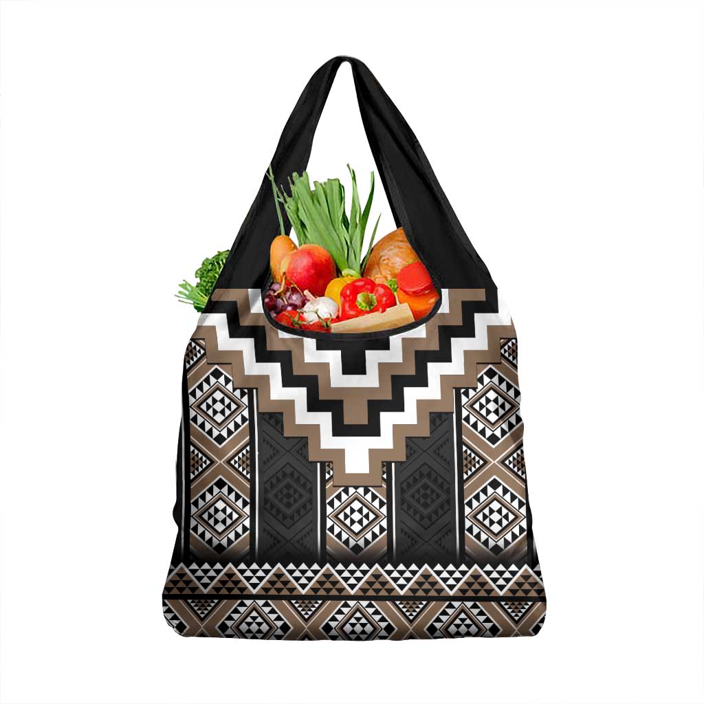 Brown Taniko Aotearoa Grocery Bag Niho Taniwha Mix Poutama LT14 1-pack One Size Brown - Polynesian Pride