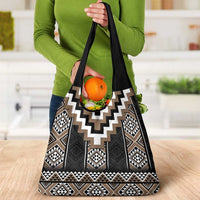 Brown Taniko Aotearoa Grocery Bag Niho Taniwha Mix Poutama LT14 - Polynesian Pride