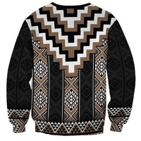 Brown Taniko Aotearoa Sweatshirt Niho Taniwha Mix Poutama LT14