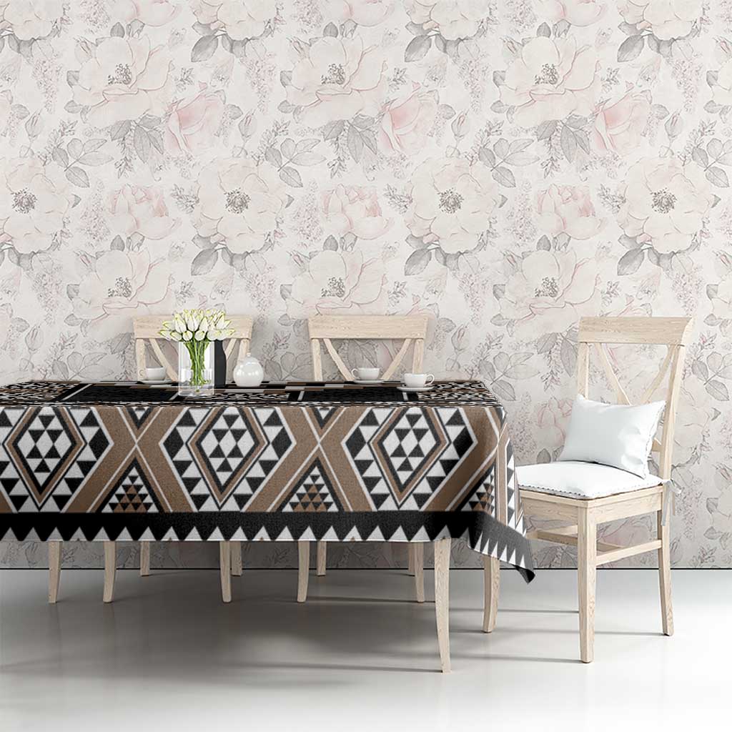 Brown Taniko Aotearoa Tablecloth Niho Taniwha Mix Poutama LT14