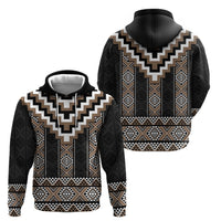 Brown Taniko Aotearoa Zip Hoodie Niho Taniwha Mix Poutama LT14