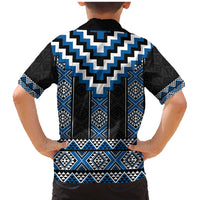 Blue Taniko Aotearoa Family Matching Mermaid Dress and Hawaiian Shirt Niho Taniwha Mix Poutama LT14 - Polynesian Pride