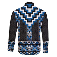 Blue Taniko Aotearoa Family Matching Puletasi and Hawaiian Shirt Niho Taniwha Mix Poutama LT14 - Polynesian Pride