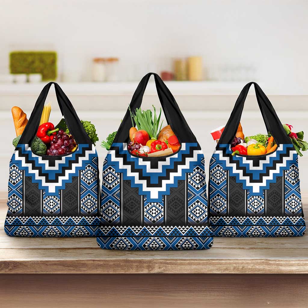 Blue Taniko Aotearoa Grocery Bag Niho Taniwha Mix Poutama