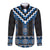 Blue Taniko Aotearoa Long Sleeve Button Shirt Niho Taniwha Mix Poutama LT14