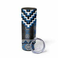 Blue Taniko Aotearoa Skinny Tumbler Niho Taniwha Mix Poutama LT14 - Polynesian Pride