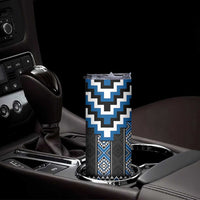 Blue Taniko Aotearoa Skinny Tumbler Niho Taniwha Mix Poutama LT14 - Polynesian Pride