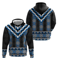 Blue Taniko Aotearoa Zip Hoodie Niho Taniwha Mix Poutama LT14 - Polynesian Pride