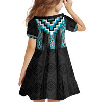 Turquoise Taniko Pattern Aotearoa Family Matching Tank Maxi Dress and Hawaiian Shirt Niho Taniwha Mix Poutama LT14 - Polynesian Pride
