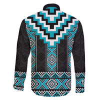 Turquoise Taniko Pattern Aotearoa Family Matching Tank Maxi Dress and Hawaiian Shirt Niho Taniwha Mix Poutama LT14 - Polynesian Pride