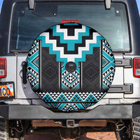 Turquoise Taniko Pattern Aotearoa Spare Tire Cover Niho Taniwha Mix Poutama LT14 Turquoise - Polynesian Pride
