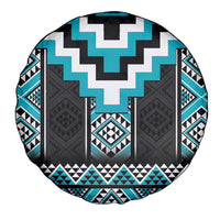 Turquoise Taniko Pattern Aotearoa Spare Tire Cover Niho Taniwha Mix Poutama LT14 - Polynesian Pride