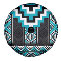 Turquoise Taniko Pattern Aotearoa Spare Tire Cover Niho Taniwha Mix Poutama LT14 - Polynesian Pride