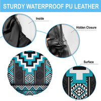 Turquoise Taniko Pattern Aotearoa Spare Tire Cover Niho Taniwha Mix Poutama LT14 - Polynesian Pride
