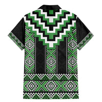 Green Taniko Pattern Aotearoa Family Matching Mermaid Dress and Hawaiian Shirt Niho Taniwha Mix Poutama LT14 - Polynesian Pride