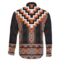 Orange Taniko Pattern Aotearoa Family Matching Tank Maxi Dress and Hawaiian Shirt Niho Taniwha Mix Poutama LT14 - Polynesian Pride