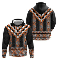 Orange Taniko Pattern Aotearoa Hoodie Niho Taniwha Mix Poutama LT14