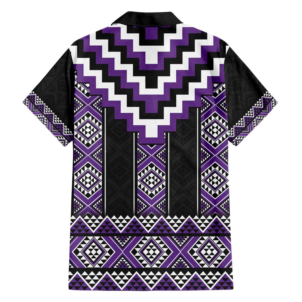 Purple Taniko Pattern Aotearoa Family Matching Tank Maxi Dress and Hawaiian Shirt Niho Taniwha Mix Poutama LT14 - Polynesian Pride