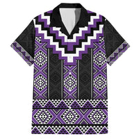 Purple Taniko Pattern Aotearoa Hawaiian Shirt Niho Taniwha Mix Poutama LT14 Purple - Polynesian Pride