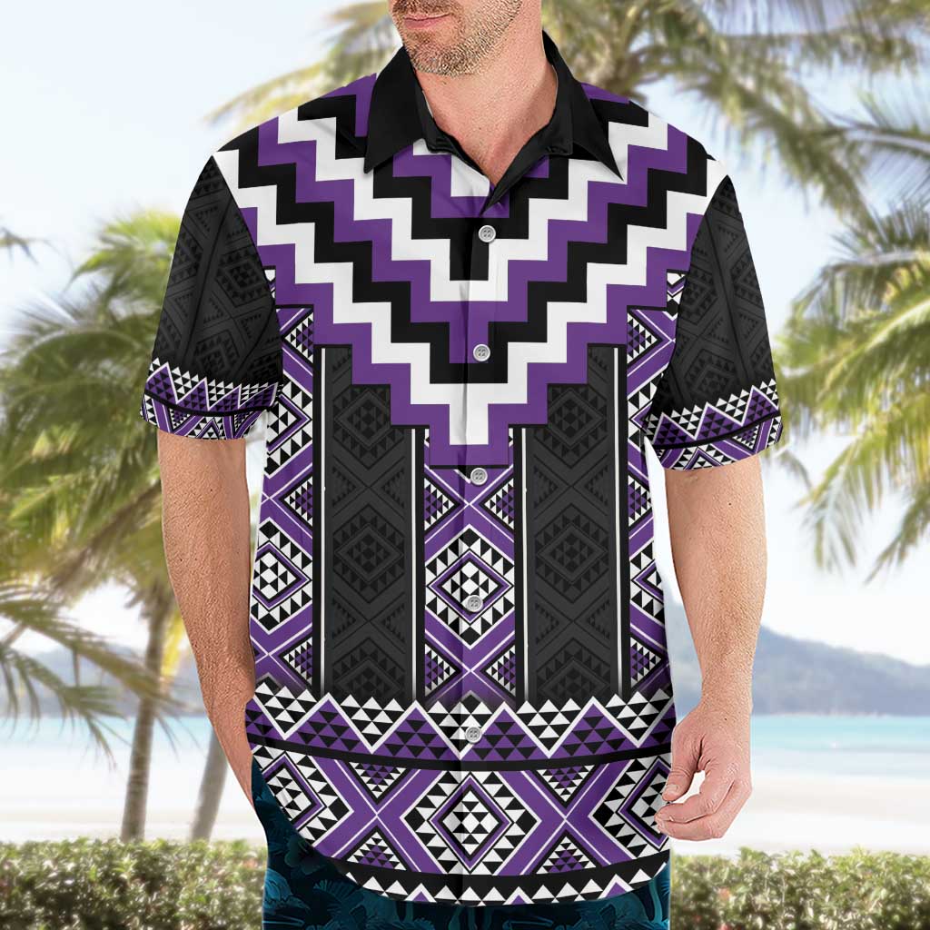 Purple Taniko Pattern Aotearoa Hawaiian Shirt Niho Taniwha Mix Poutama LT14 - Polynesian Pride