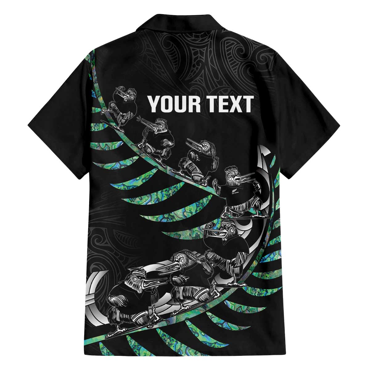Custom New Zealand Silver Fern Rugby Family Matching Off The Shoulder Long Sleeve Dress and Hawaiian Shirt Aotearoa Kiwi Maori Pattern LT14 - Polynesian Pride