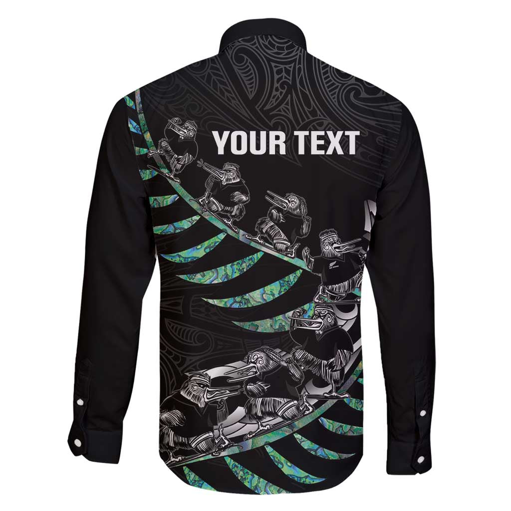 Custom New Zealand Silver Fern Rugby Family Matching Off Shoulder Short Dress and Hawaiian Shirt Aotearoa Kiwi Maori Pattern LT14 - Polynesian Pride