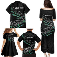 Custom New Zealand Silver Fern Rugby Family Matching Puletasi and Hawaiian Shirt Aotearoa Kiwi Maori Pattern LT14 - Polynesian Pride