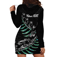 Custom New Zealand Silver Fern Rugby Hoodie Dress Aotearoa Kiwi Maori Pattern LT14 - Polynesian Pride
