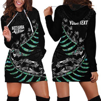 Custom New Zealand Silver Fern Rugby Hoodie Dress Aotearoa Kiwi Maori Pattern LT14 - Polynesian Pride