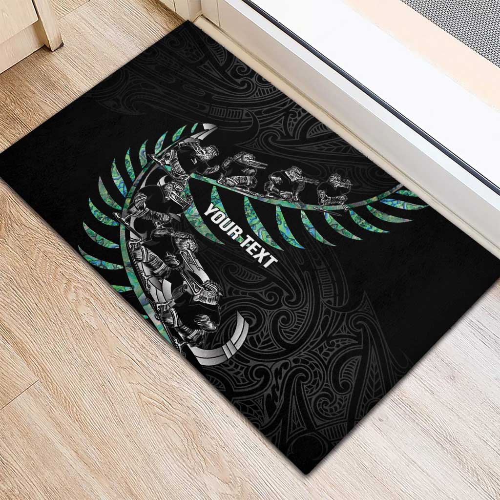 Custom New Zealand Silver Fern Rugby Rubber Doormat Aotearoa Kiwi Maori Pattern LT14 - Polynesian Pride