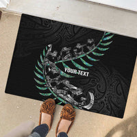 Custom New Zealand Silver Fern Rugby Rubber Doormat Aotearoa Kiwi Maori Pattern LT14 - Polynesian Pride