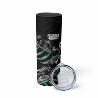 Custom New Zealand Silver Fern Rugby Skinny Tumbler Aotearoa Kiwi Maori Pattern LT14 - Polynesian Pride