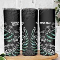 Custom New Zealand Silver Fern Rugby Skinny Tumbler Aotearoa Kiwi Maori Pattern LT14 - Polynesian Pride