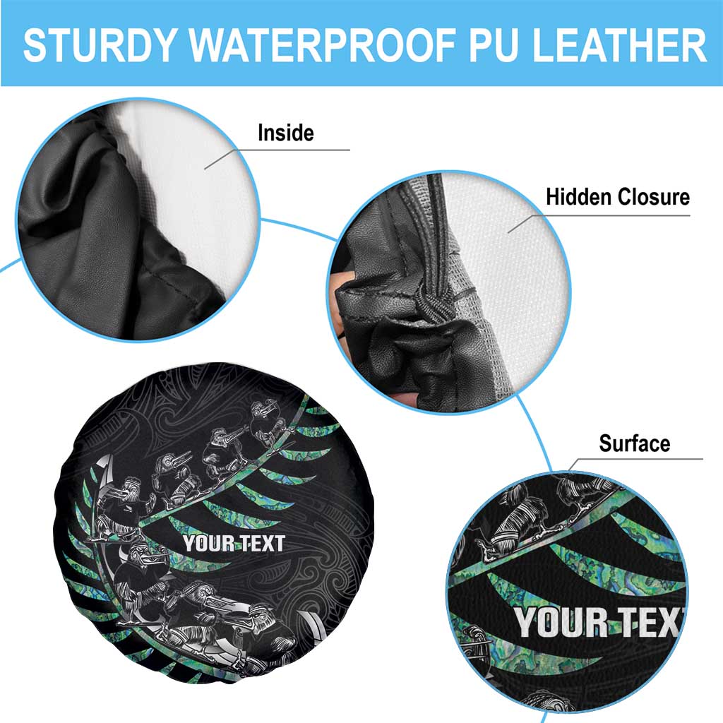 Custom New Zealand Silver Fern Rugby Spare Tire Cover Aotearoa Kiwi Maori Pattern LT14