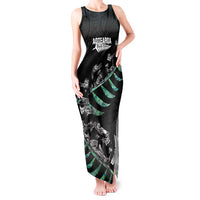 Custom New Zealand Silver Fern Rugby Tank Maxi Dress Aotearoa Kiwi Maori Pattern LT14 Women Black - Polynesian Pride