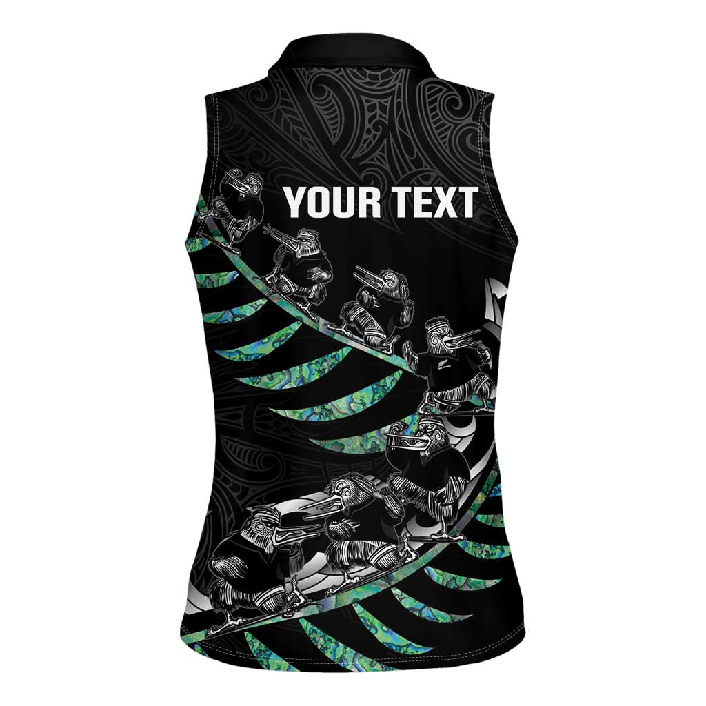 Custom New Zealand Silver Fern Rugby Women Sleeveless Polo Shirt Aotearoa Kiwi Maori Pattern LT14 - Polynesian Pride