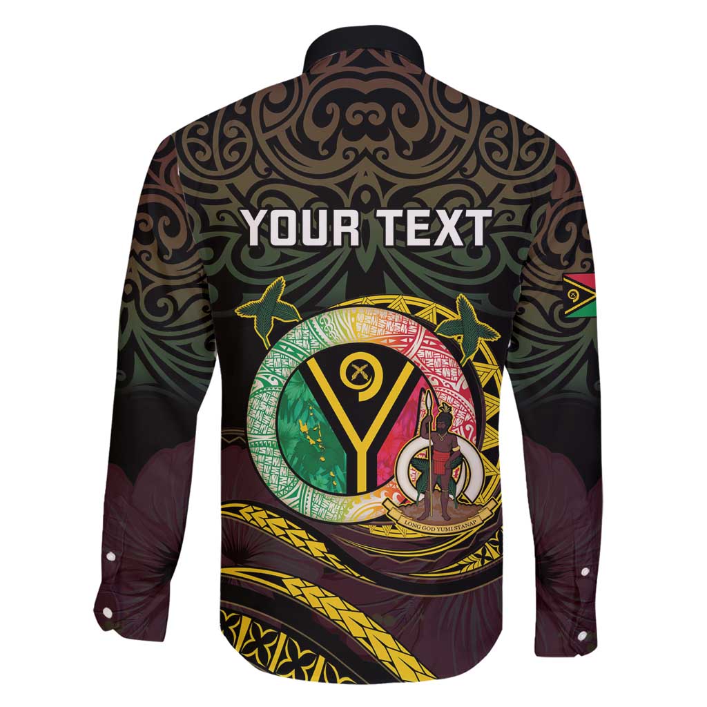 Personalised Vanuatu Family Matching Long Sleeve Bodycon Dress and Hawaiian Shirt Yumi 45th Hapi Independens Dei - Black Version LT14 - Polynesian Pride